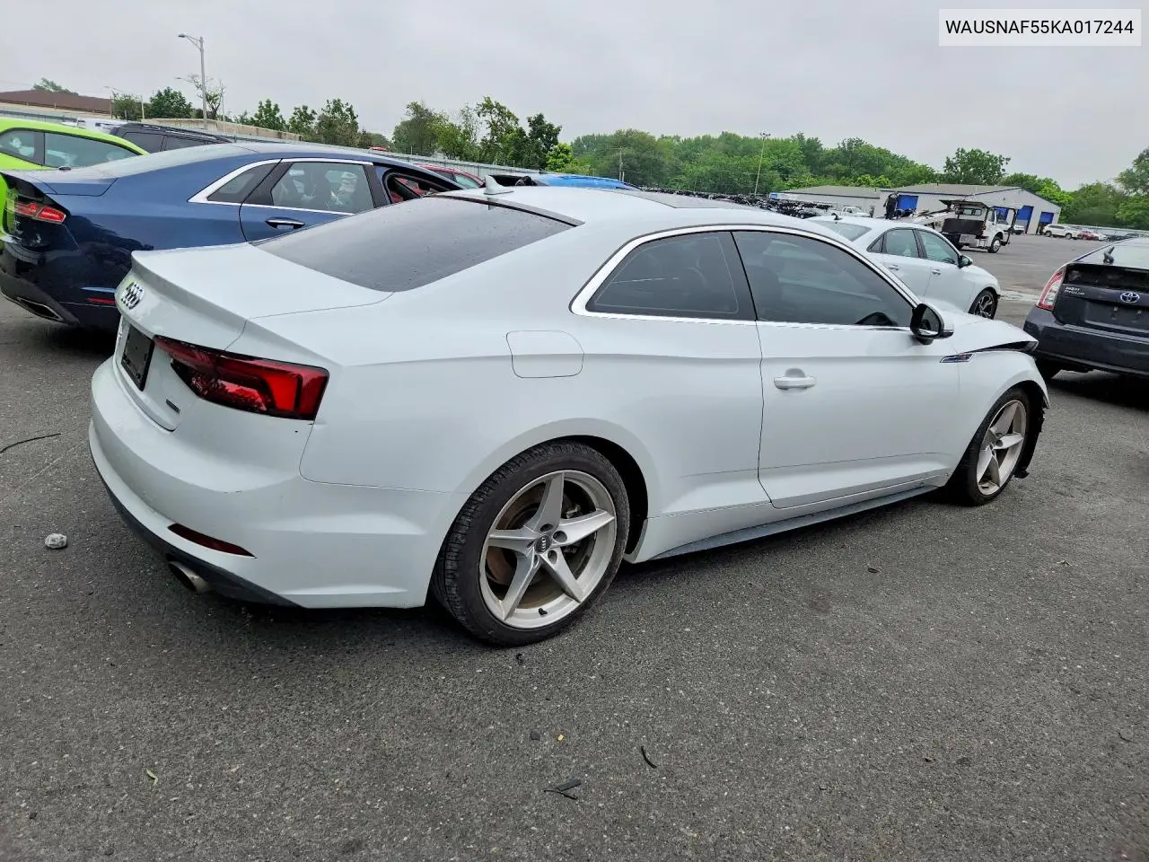 2019 Audi A5 Premium VIN: WAUSNAF55KA017244 Lot: 58645896