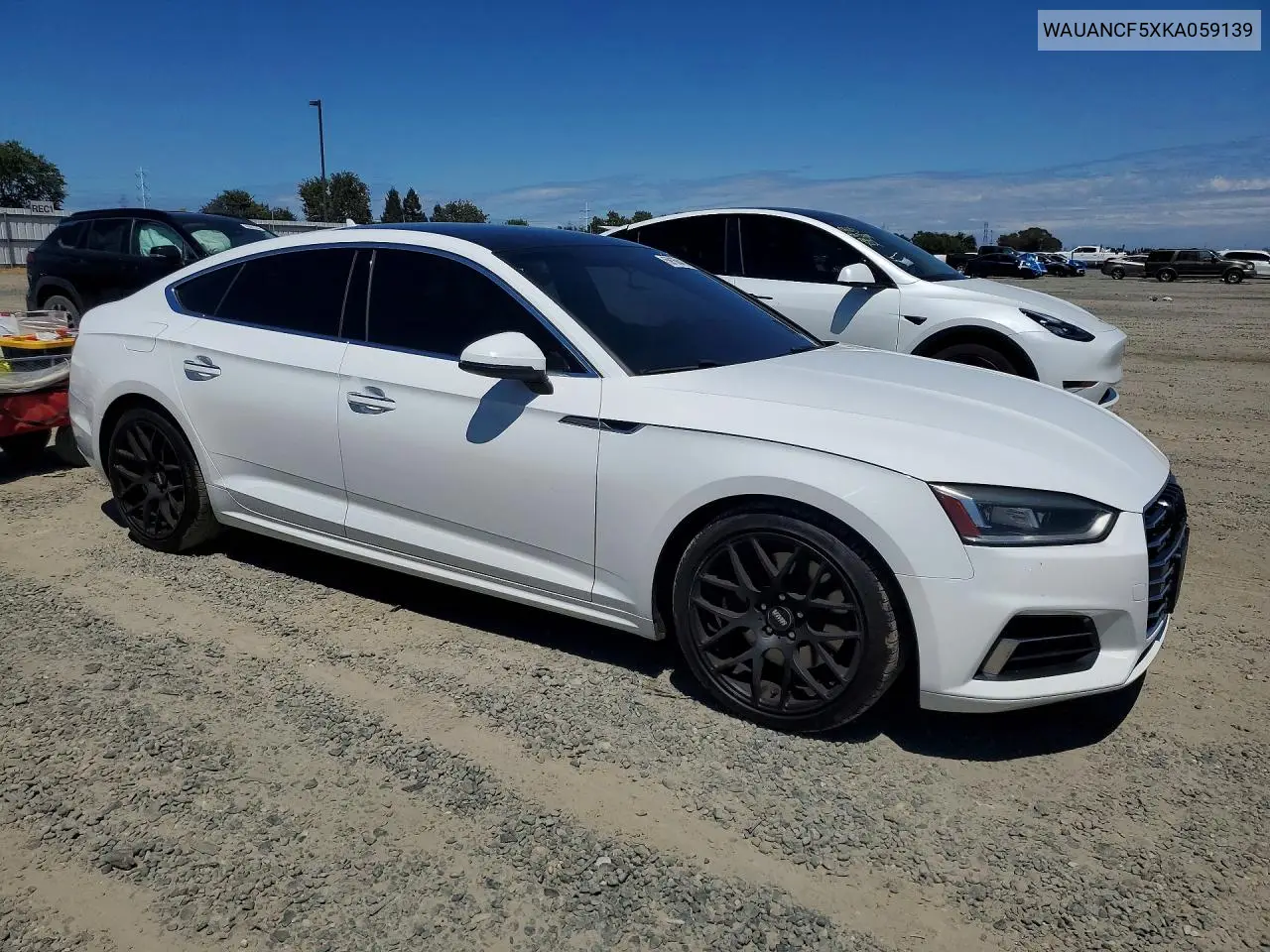 2019 Audi A5 Premium VIN: WAUANCF5XKA059139 Lot: 59166416