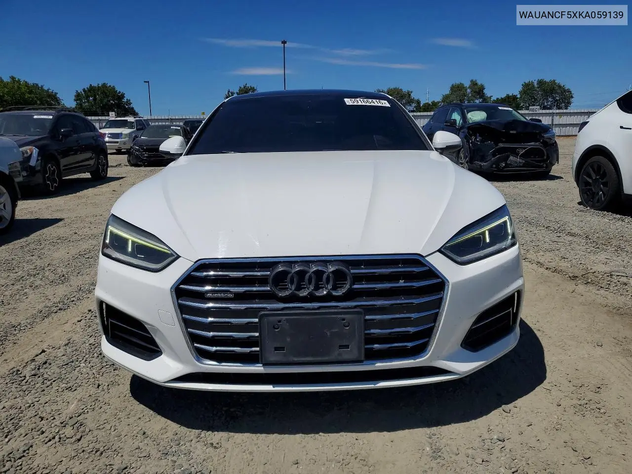 2019 Audi A5 Premium VIN: WAUANCF5XKA059139 Lot: 59166416