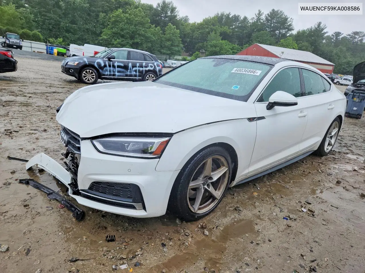 2019 Audi A5 Premium Plus S-Line VIN: WAUENCF59KA008586 Lot: 60036866