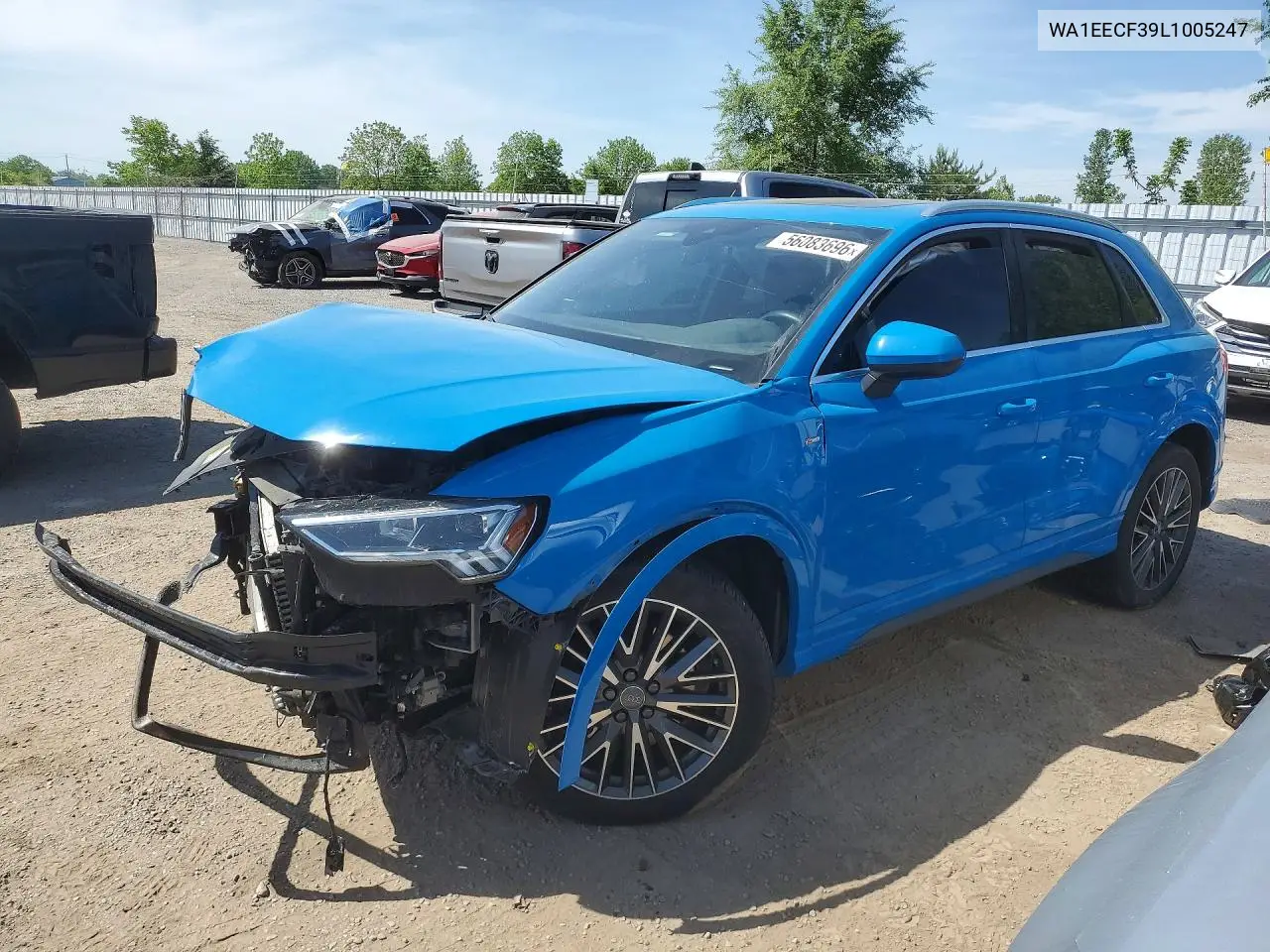 2020 Audi Q3 Premium Plus S-Line VIN: WA1EECF39L1005247 Lot: 56083696