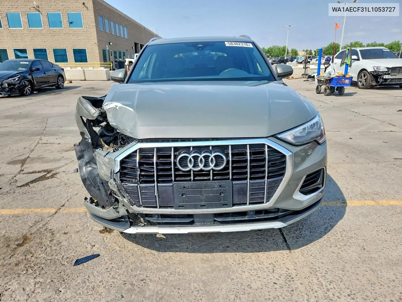 2020 Audi Q3 Premium VIN: WA1AECF31L1053727 Lot: 58382316