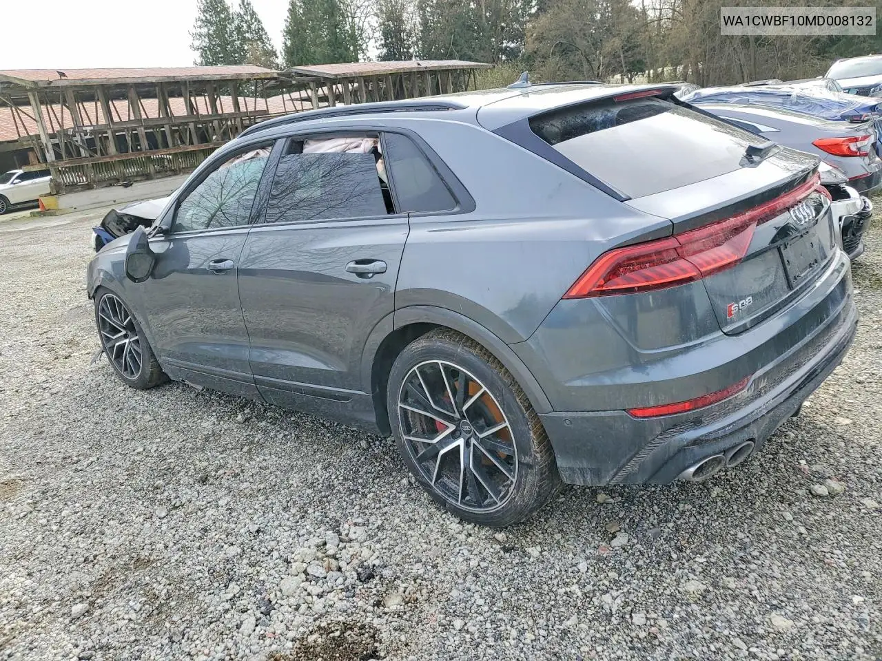 2021 Audi Sq8 Prestige VIN: WA1CWBF10MD008130 Lot: 45595726