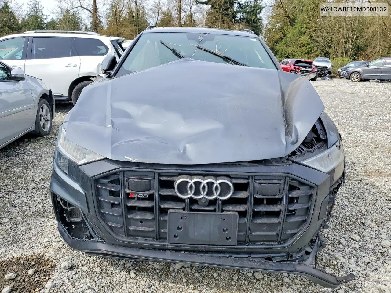 2021 Audi Sq8 Prestige VIN: WA1CWBF10MD008130 Lot: 45595726