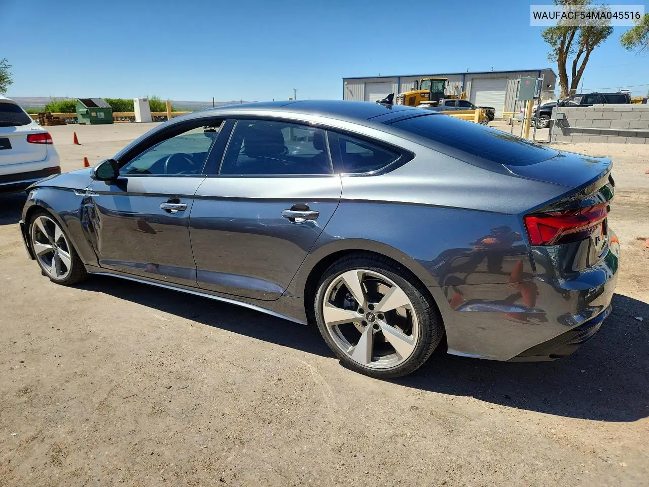 2021 Audi A5 Sport VIN: WAUFACF54MA045516 Lot: 56876256