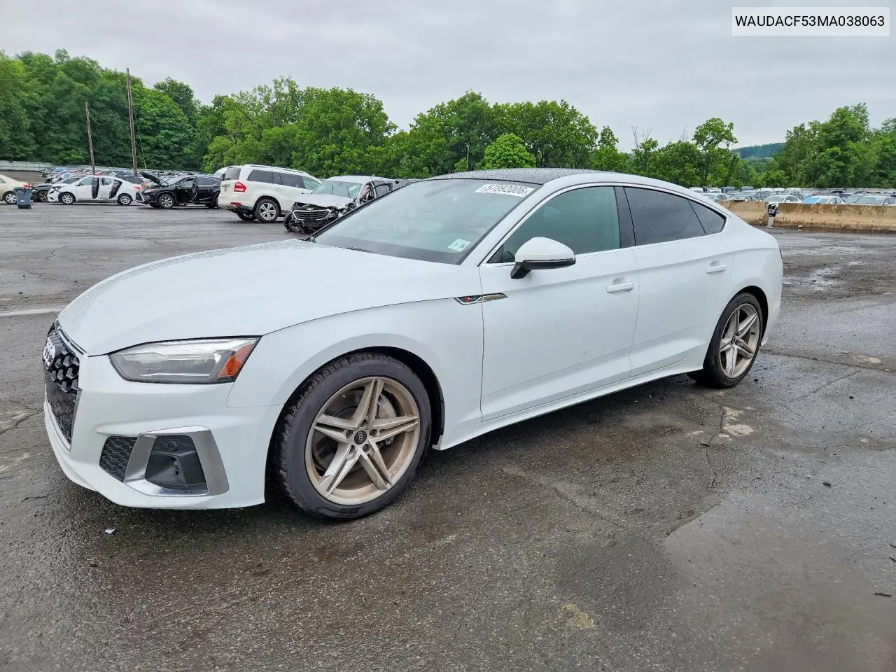 2021 Audi A5 Premium 45 VIN: WAUDACF53MA038063 Lot: 57892006
