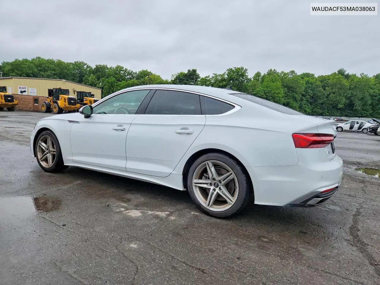 2021 Audi A5 Premium 45 VIN: WAUDACF53MA038063 Lot: 57892006