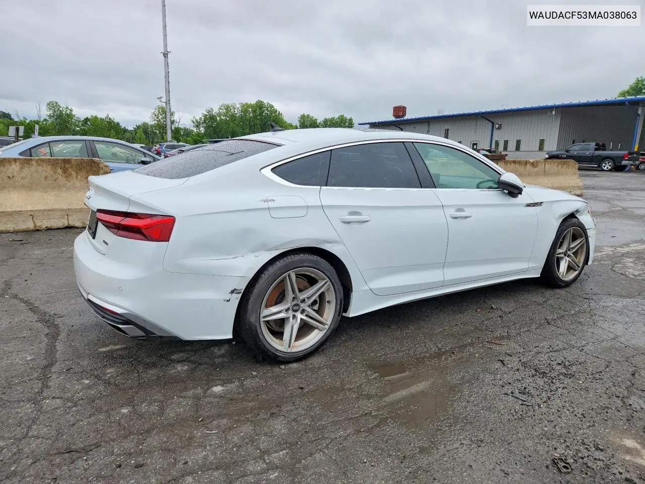 2021 Audi A5 Premium 45 VIN: WAUDACF53MA038063 Lot: 57892006