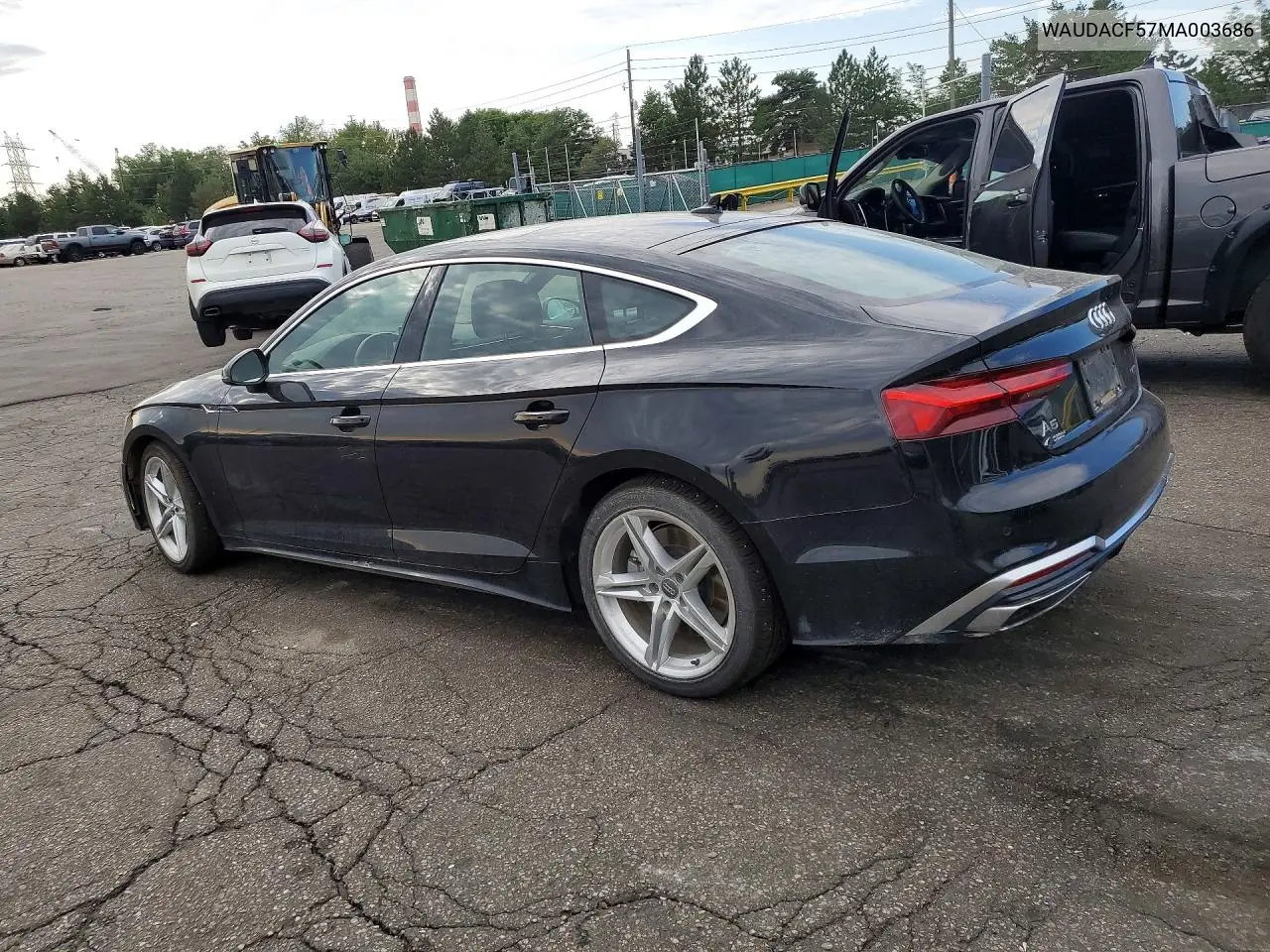 2021 Audi A5 Premium 45 VIN: WAUDACF57MA003686 Lot: 58067026
