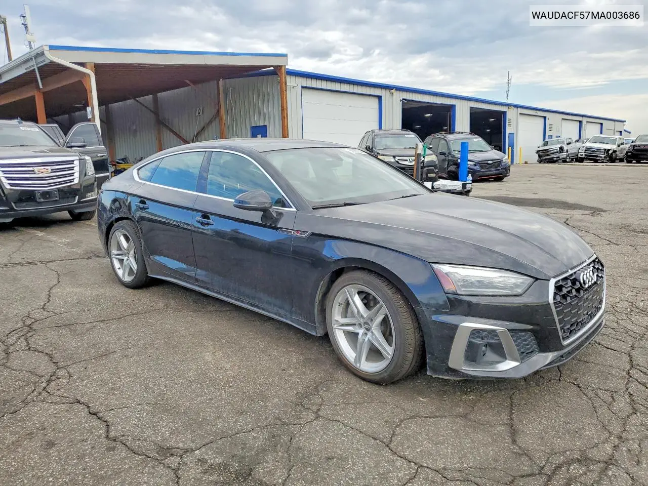 2021 Audi A5 Premium 45 VIN: WAUDACF57MA003686 Lot: 58067026