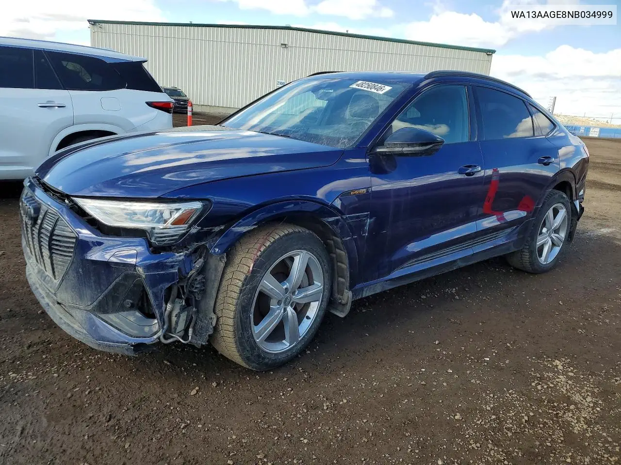 2022 Audi E-Tron Sportback Prestige VIN: WA13AAGE8NB034999 Lot: 48250846
