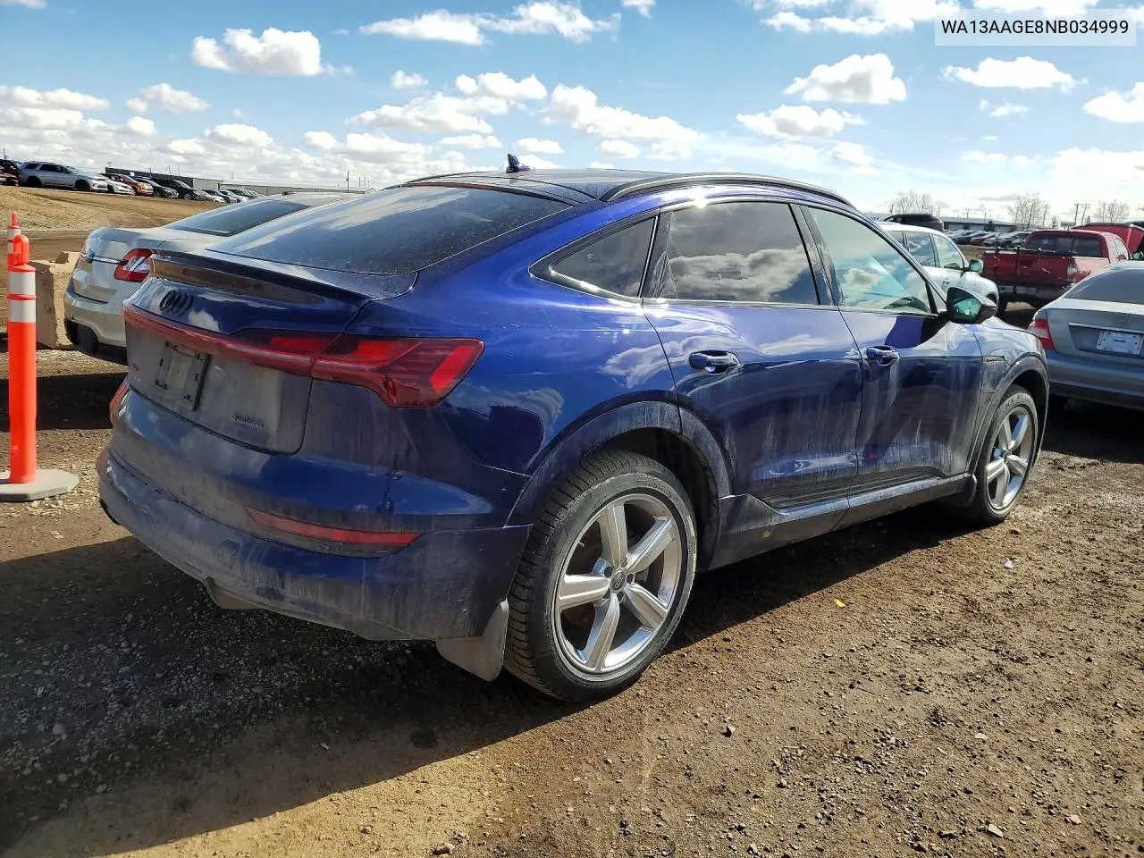 2022 Audi E-Tron Sportback Prestige VIN: WA13AAGE8NB034999 Lot: 48250846