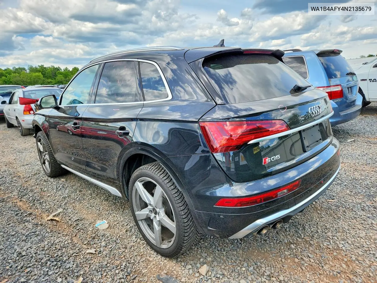 2022 Audi Sq5 Premium Plus VIN: WA1B4AFY4N2135679 Lot: 55535926