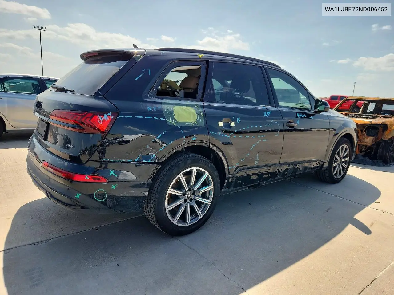 2022 Audi Q7 Premium Plus VIN: WA1LJBF72ND006452 Lot: 55576836
