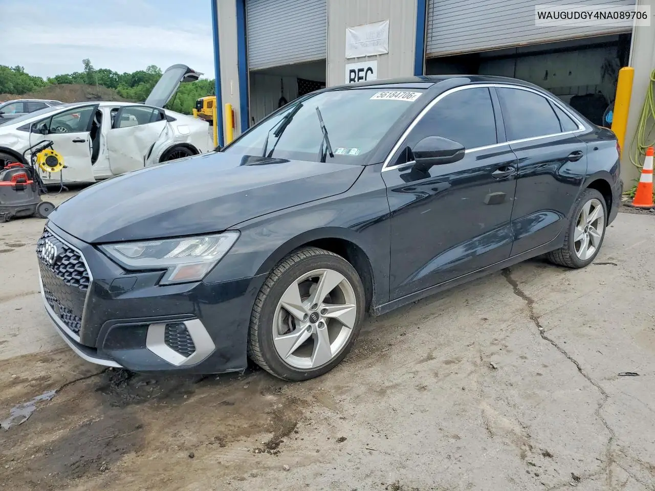 2022 Audi A3 Premium VIN: WAUGUDGY4NA089706 Lot: 56184706