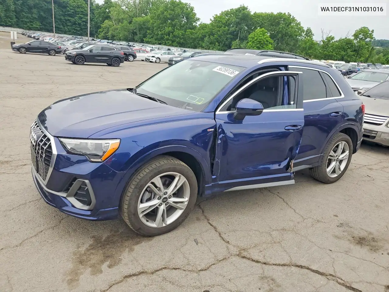 2022 Audi Q3 Premium S Line 45 VIN: WA1DECF31N1031016 Lot: 56289136