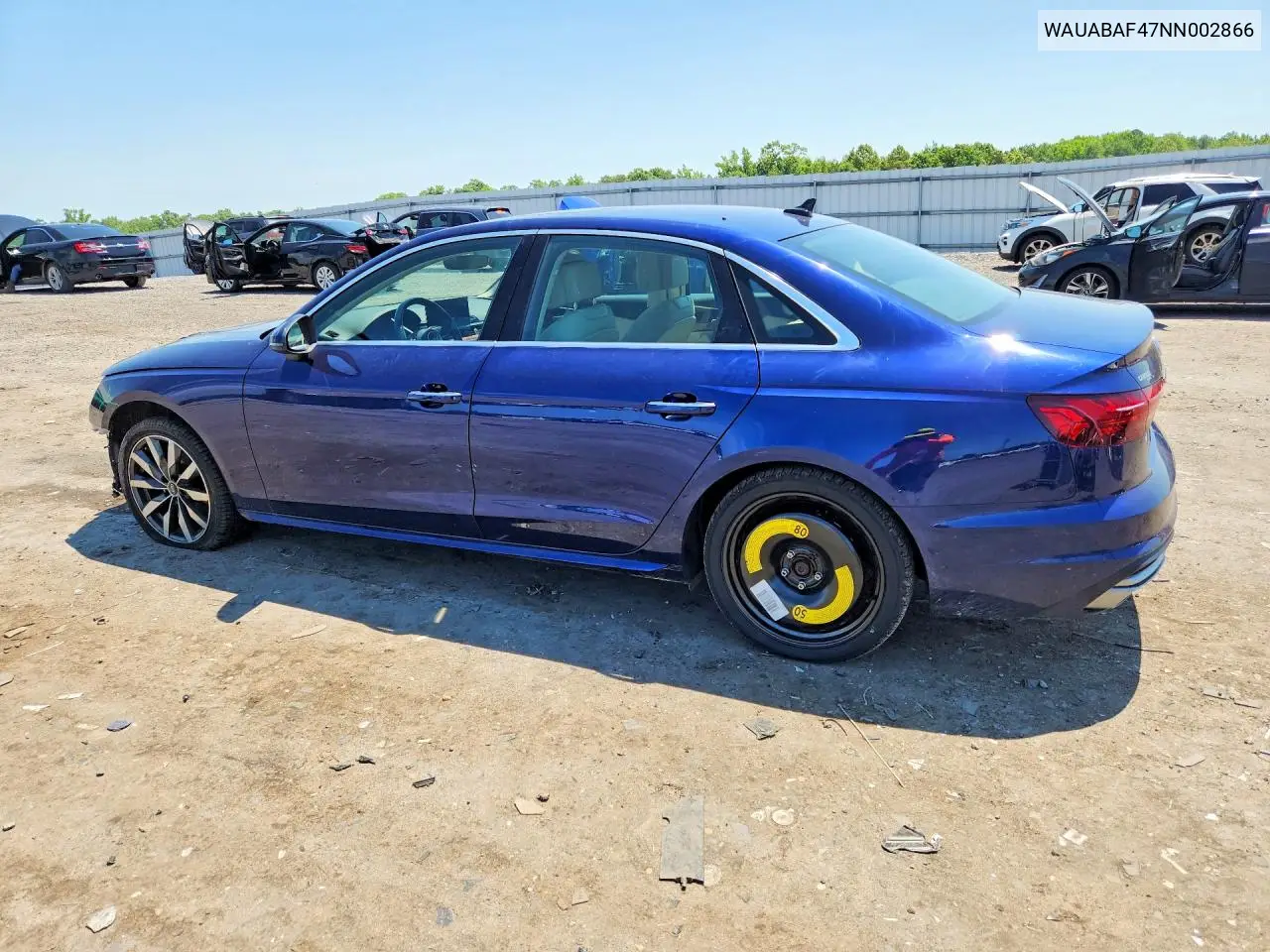2022 Audi A4 Premium 40 VIN: WAUABAF47NN002866 Lot: 57119286