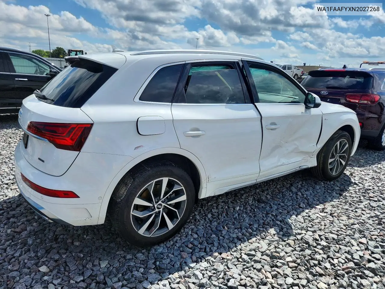 2022 Audi Q5 Prestige 45 VIN: WA1FAAFYXN2027268 Lot: 58600056