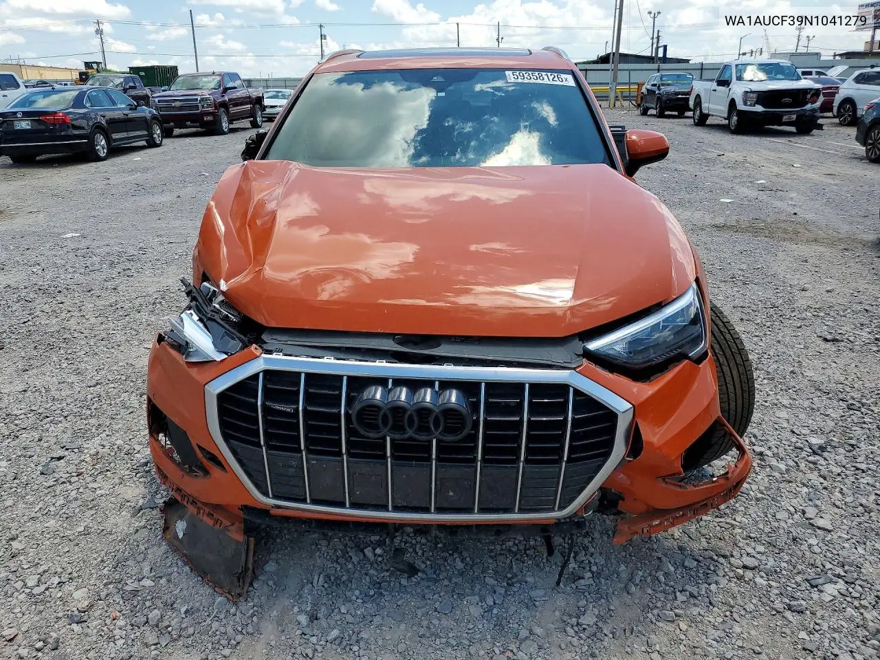 2022 Audi Q3 Premium 40 VIN: WA1AUCF39N1041279 Lot: 59358126