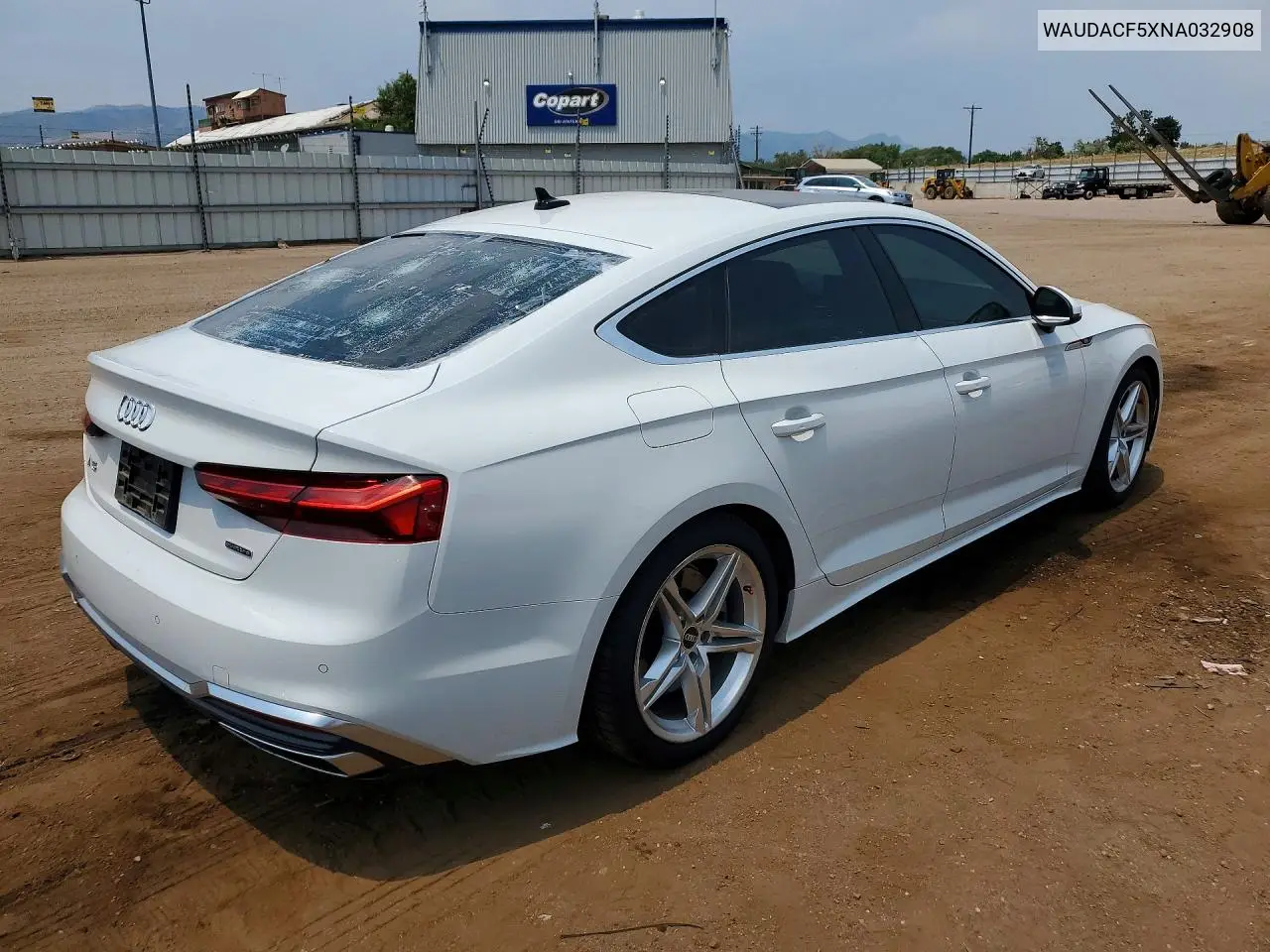2022 Audi A5 Premium 45 VIN: WAUDACF5XNA032908 Lot: 60320986