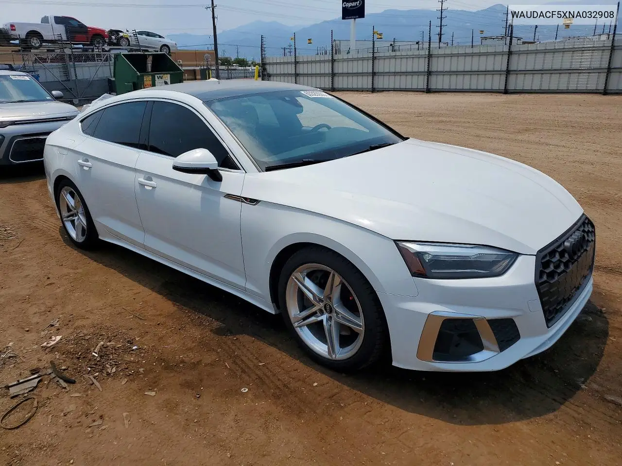 2022 Audi A5 Premium 45 VIN: WAUDACF5XNA032908 Lot: 60320986