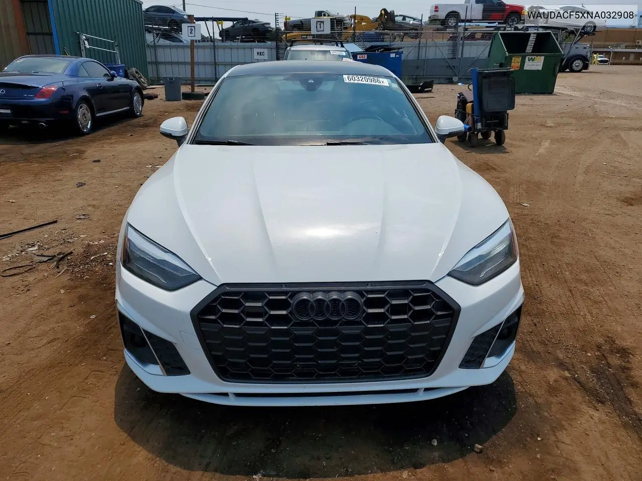 2022 Audi A5 Premium 45 VIN: WAUDACF5XNA032908 Lot: 60320986