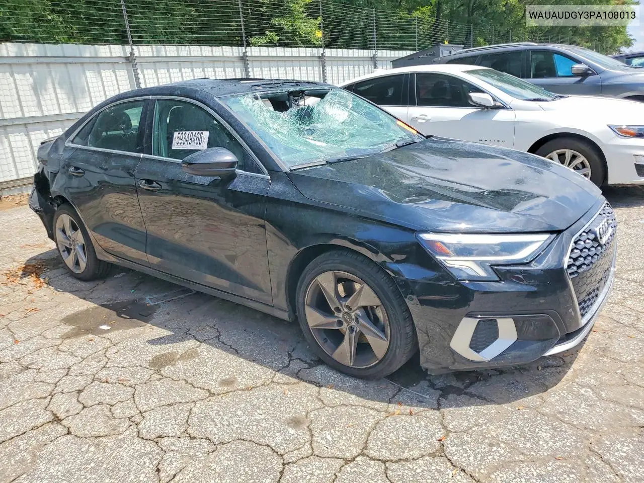 2023 Audi A3 Premium VIN: WAUAUDGY3PA108013 Lot: 59349466
