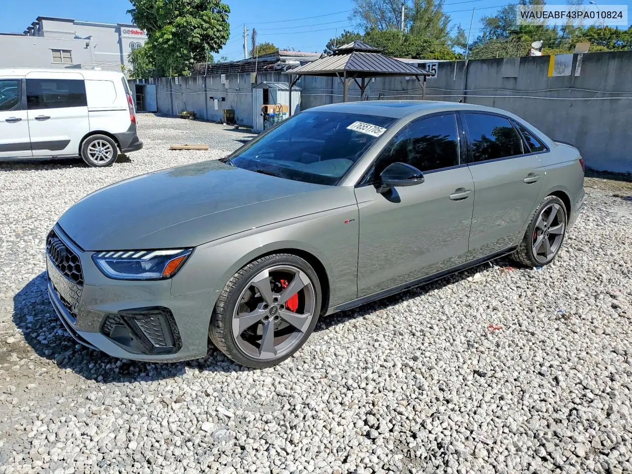 2023 Audi A4 Premium Plus 45 VIN: WAUEABF43PA010824 Lot: 76551705