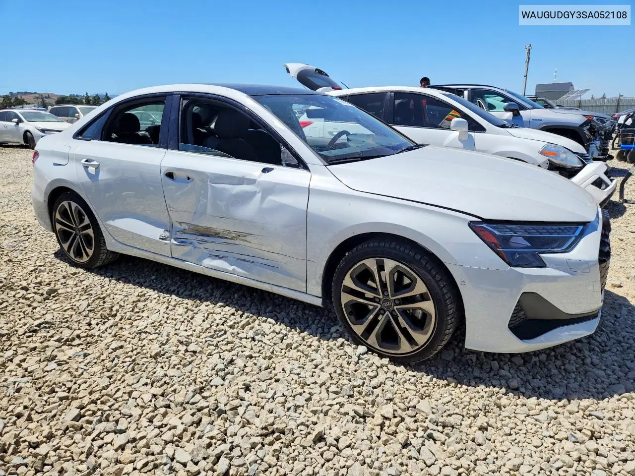 2025 Audi A3 Premium VIN: WAUGUDGY3SA052108 Lot: 56545706