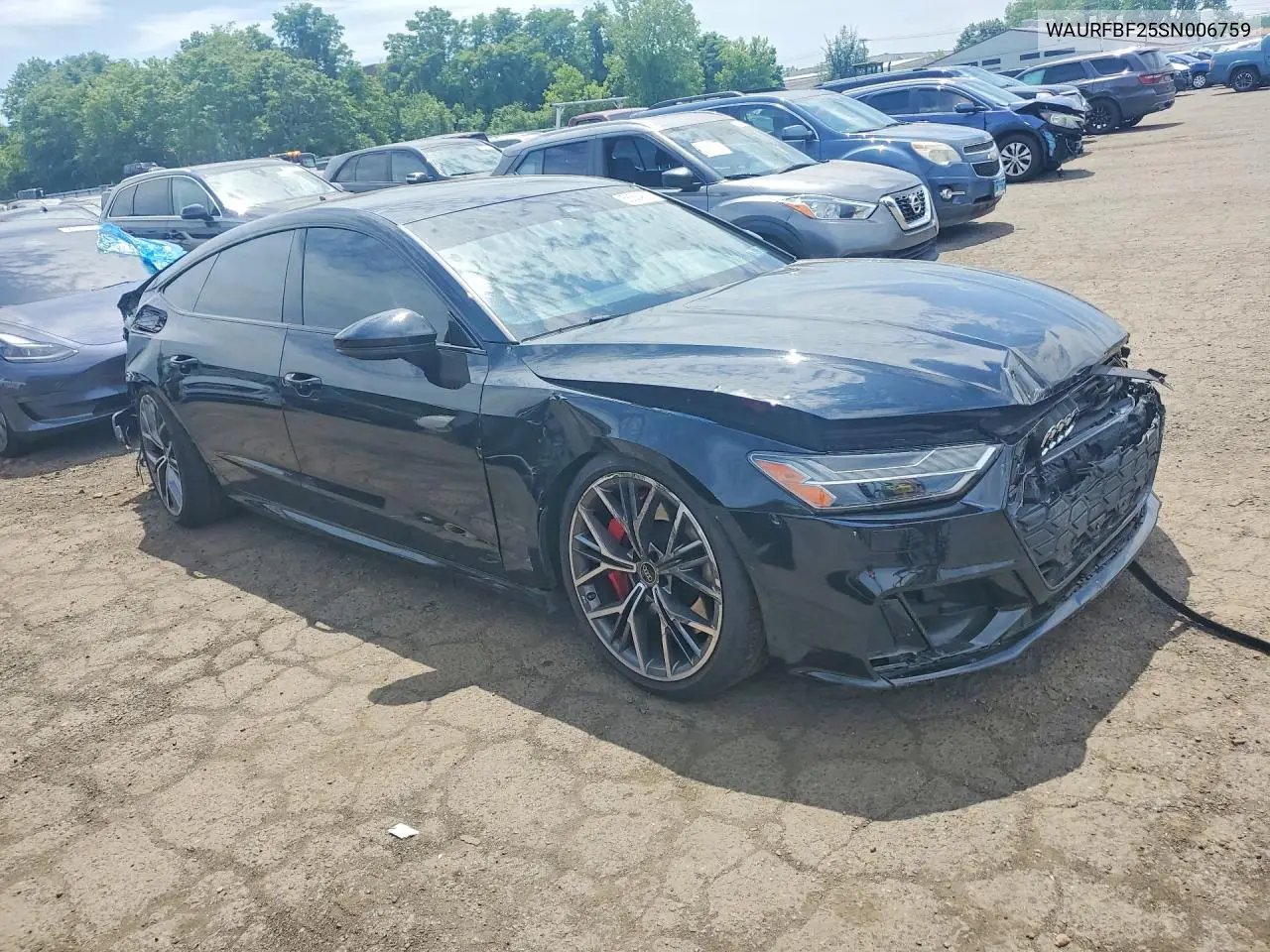 2025 Audi S7 Premium Plus VIN: WAURFBF25SN006759 Lot: 56664806