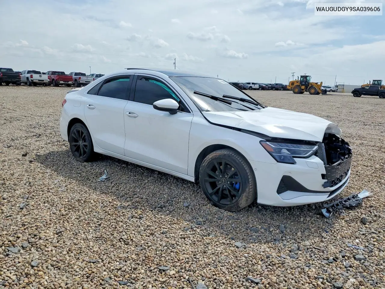2025 Audi A3 Premium VIN: WAUGUDGY9SA039606 Lot: 59350096