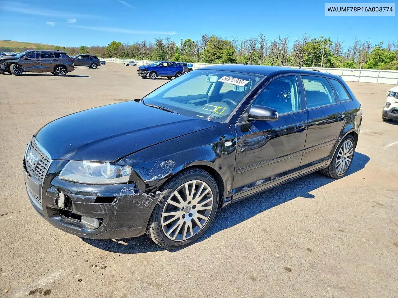 2006 Audi A3 2.0 Sport VIN: WAUMF78P16A003774 Lot: 56925306