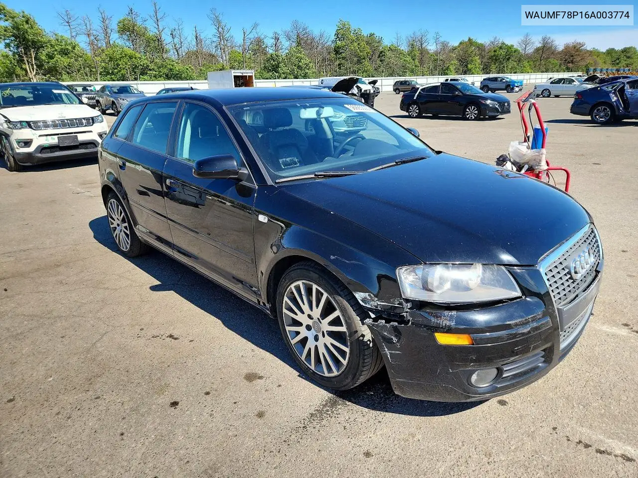 2006 Audi A3 2.0 Sport VIN: WAUMF78P16A003774 Lot: 56925306