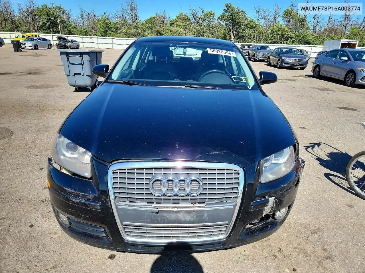 2006 Audi A3 2.0 Sport VIN: WAUMF78P16A003774 Lot: 56925306