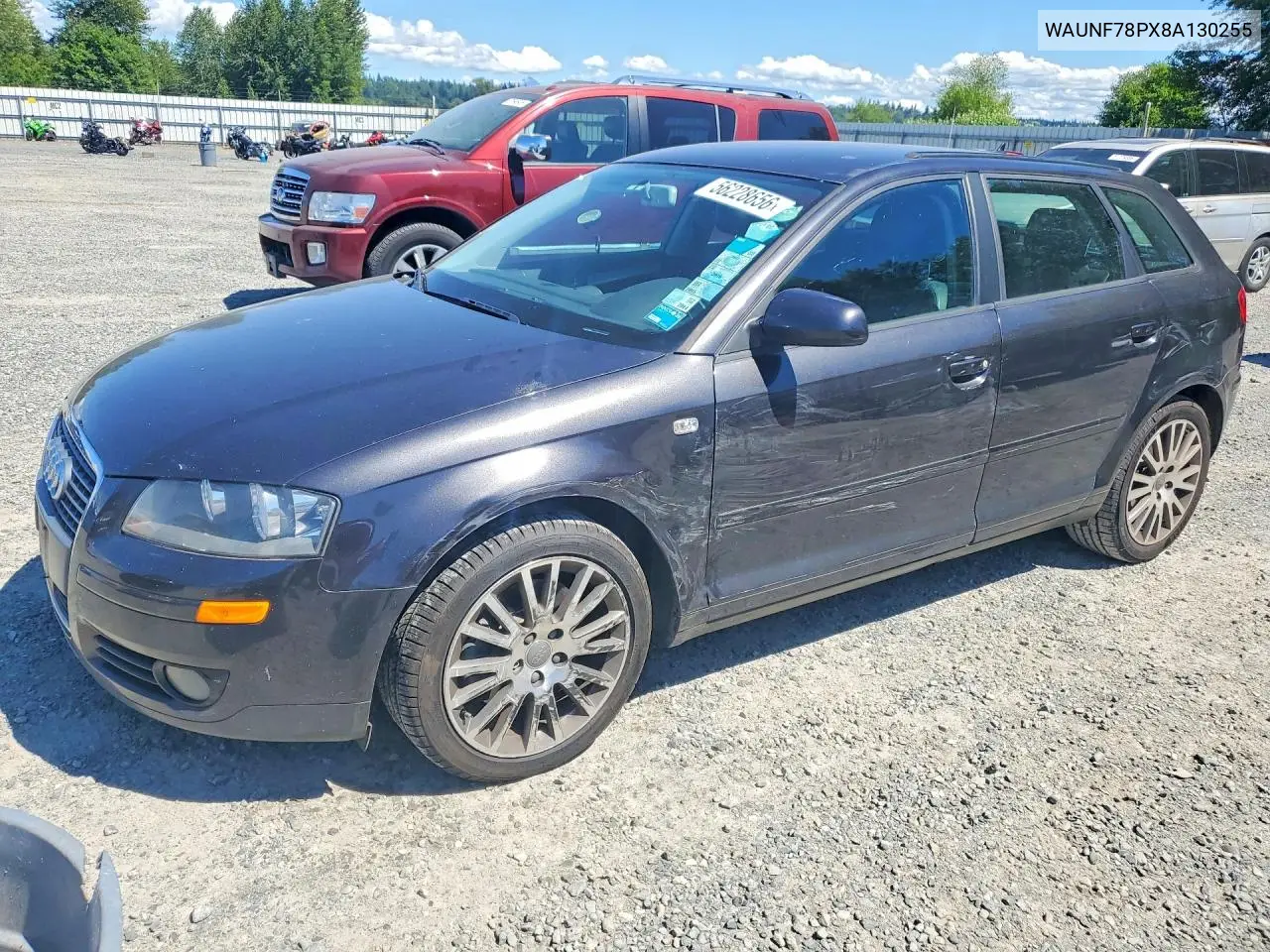 2008 Audi A3 2.0 Premium VIN: WAUNF78PX8A130255 Lot: 56228656