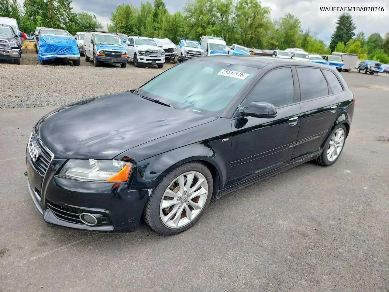 2011 Audi A3 Premium VIN: WAUFEAFM1BA020246 Lot: 59551916