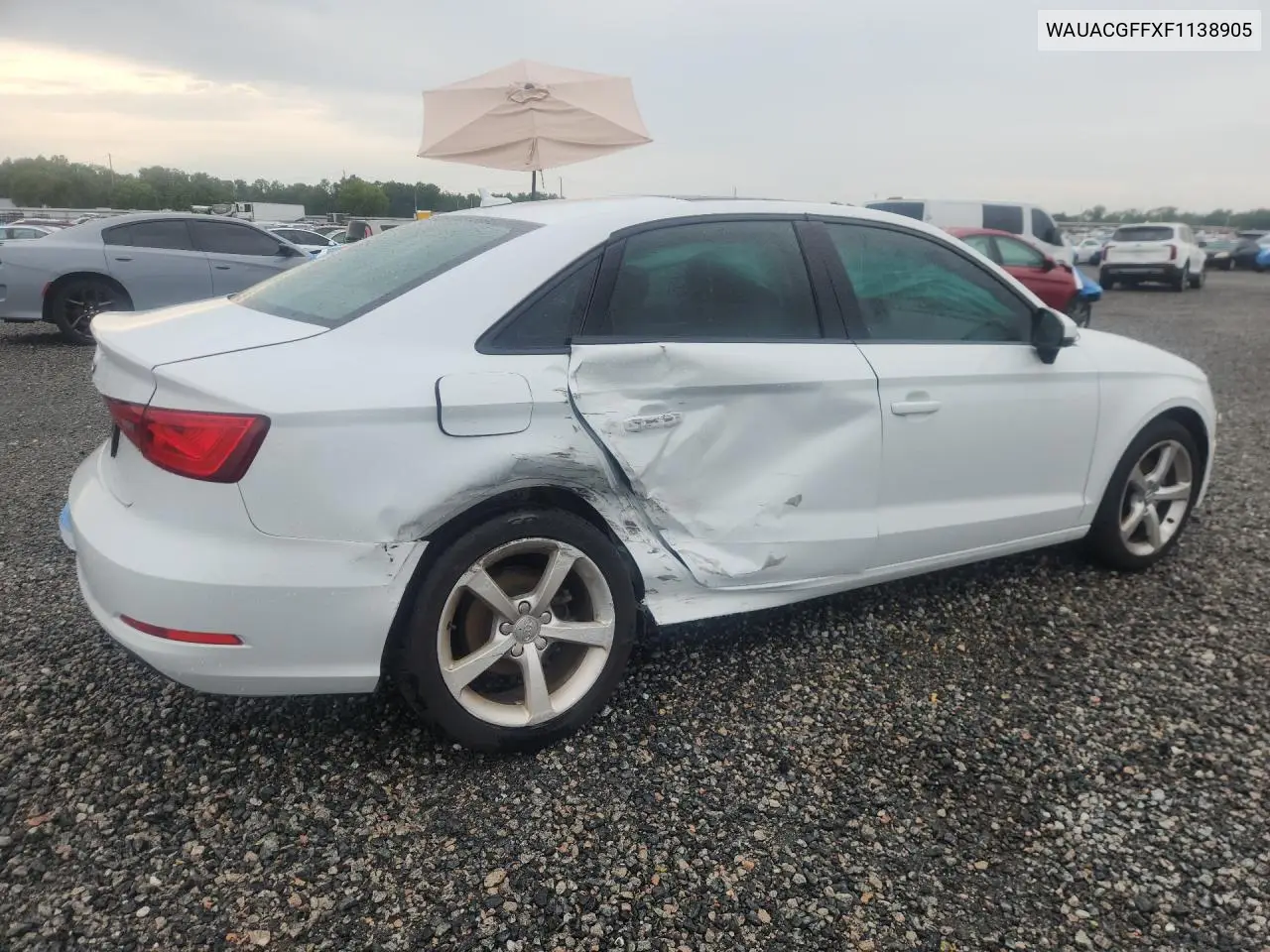 2015 Audi A3 Premium VIN: WAUACGFFXF1138905 Lot: 59179226