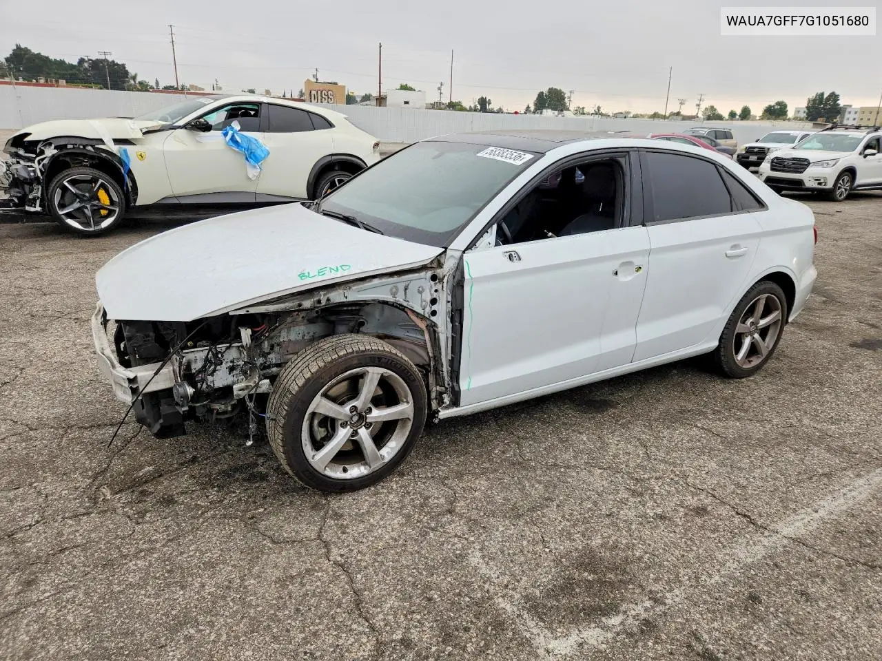 2016 Audi A3 Premium VIN: WAUA7GFF7G1051680 Lot: 58383536
