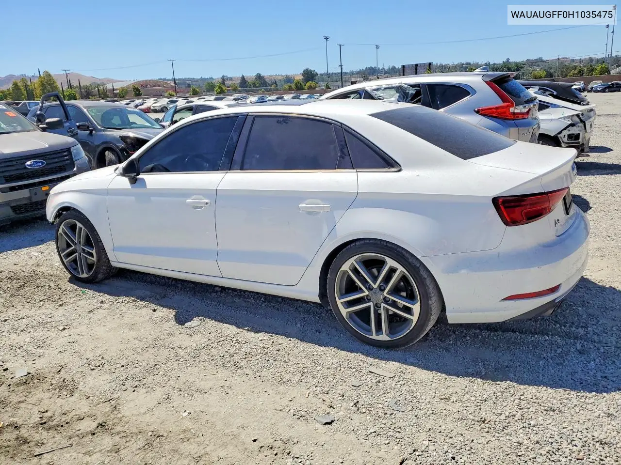2017 Audi A3 Premium VIN: WAUAUGFF0H1035475 Lot: 60431286