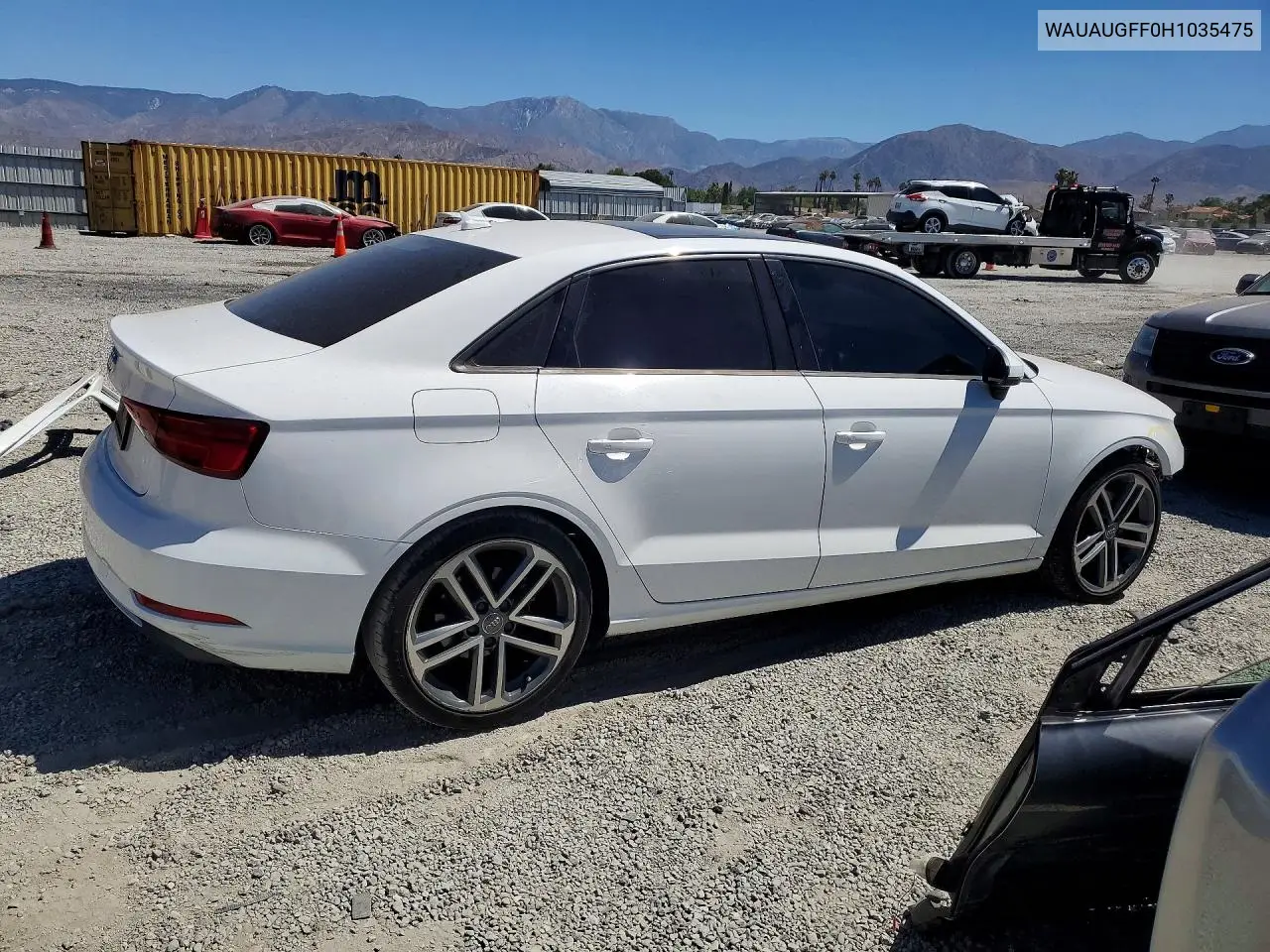 2017 Audi A3 Premium VIN: WAUAUGFF0H1035475 Lot: 60431286