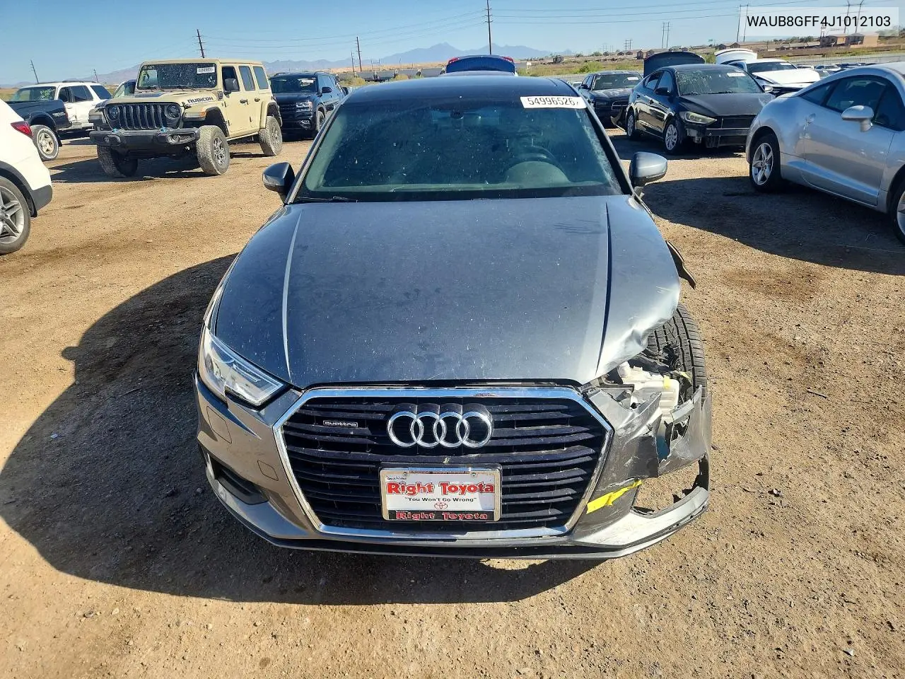 2018 Audi A3 Premium VIN: WAUB8GFF4J1012103 Lot: 54996526