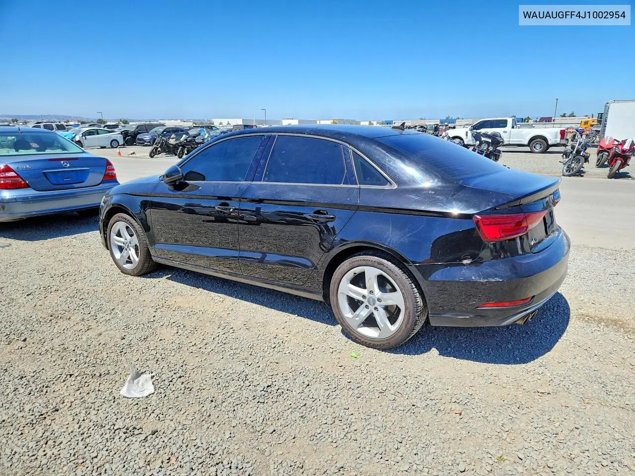 2018 Audi A3 Premium VIN: WAUAUGFF4J1002954 Lot: 57967876