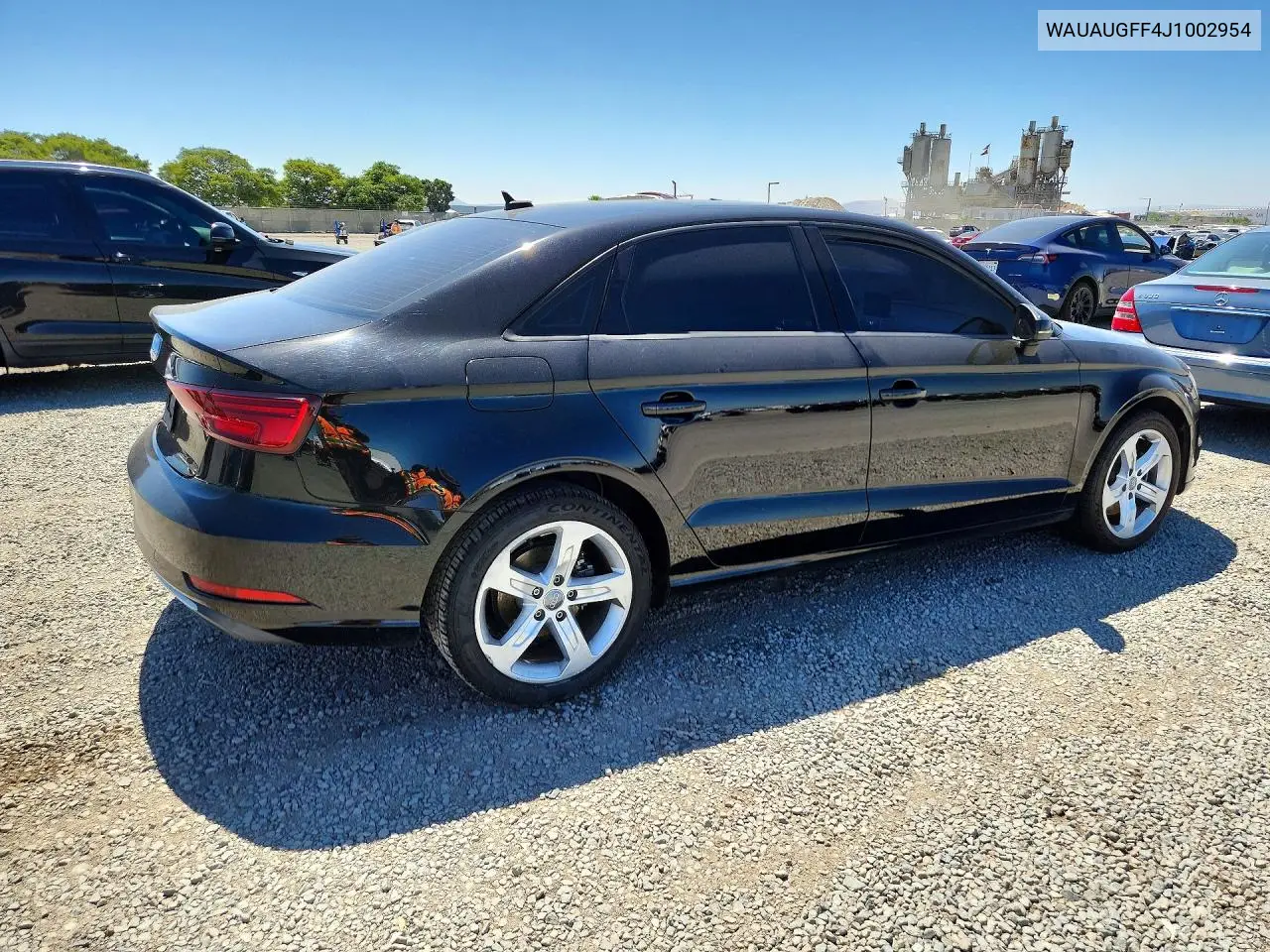 2018 Audi A3 Premium VIN: WAUAUGFF4J1002954 Lot: 57967876