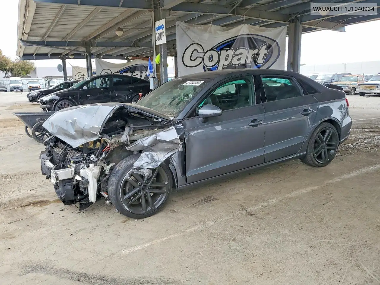 2018 Audi A3 Premium VIN: WAUAUGFF1J1040934 Lot: 58132286