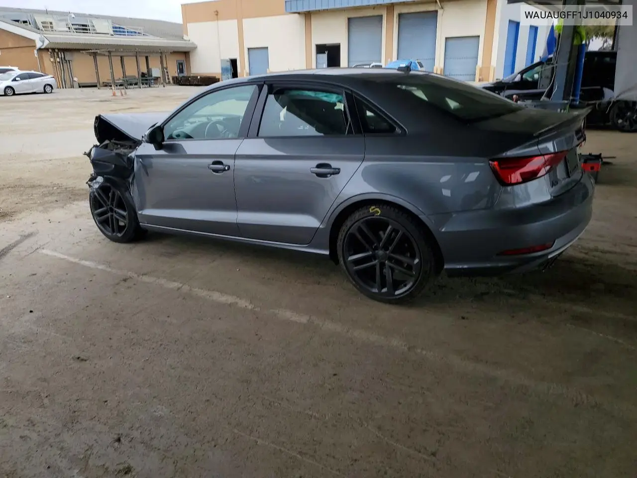 2018 Audi A3 Premium VIN: WAUAUGFF1J1040934 Lot: 58132286