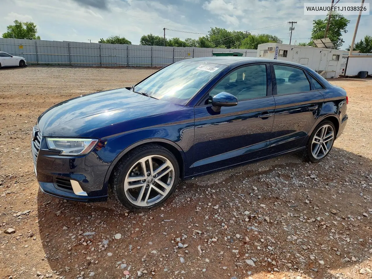 2018 Audi A3 Premium VIN: WAUAUGFF1J1038326 Lot: 58937306