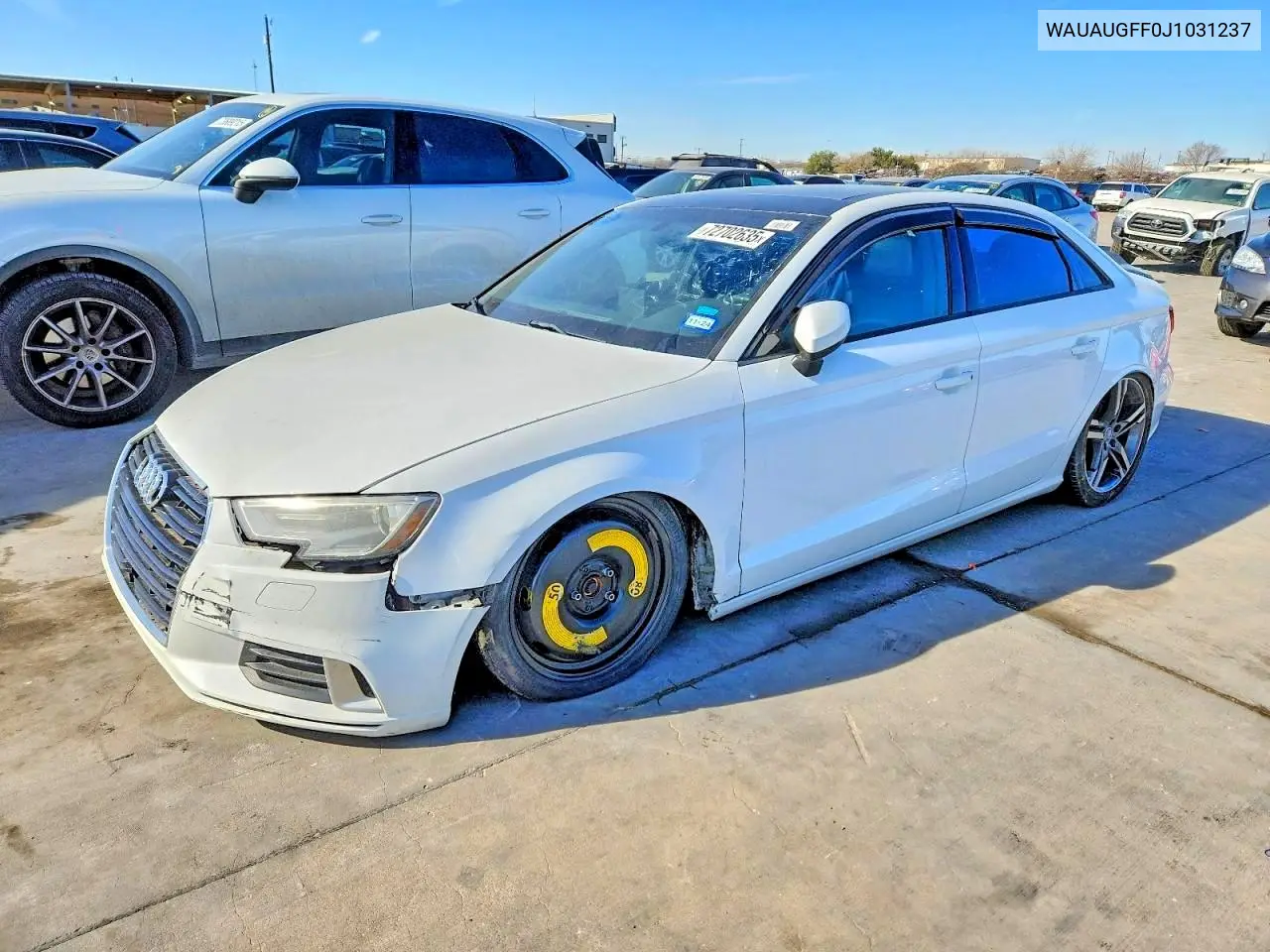 2018 Audi A3 Premium VIN: WAUAUGFF0J1031237 Lot: 59726116