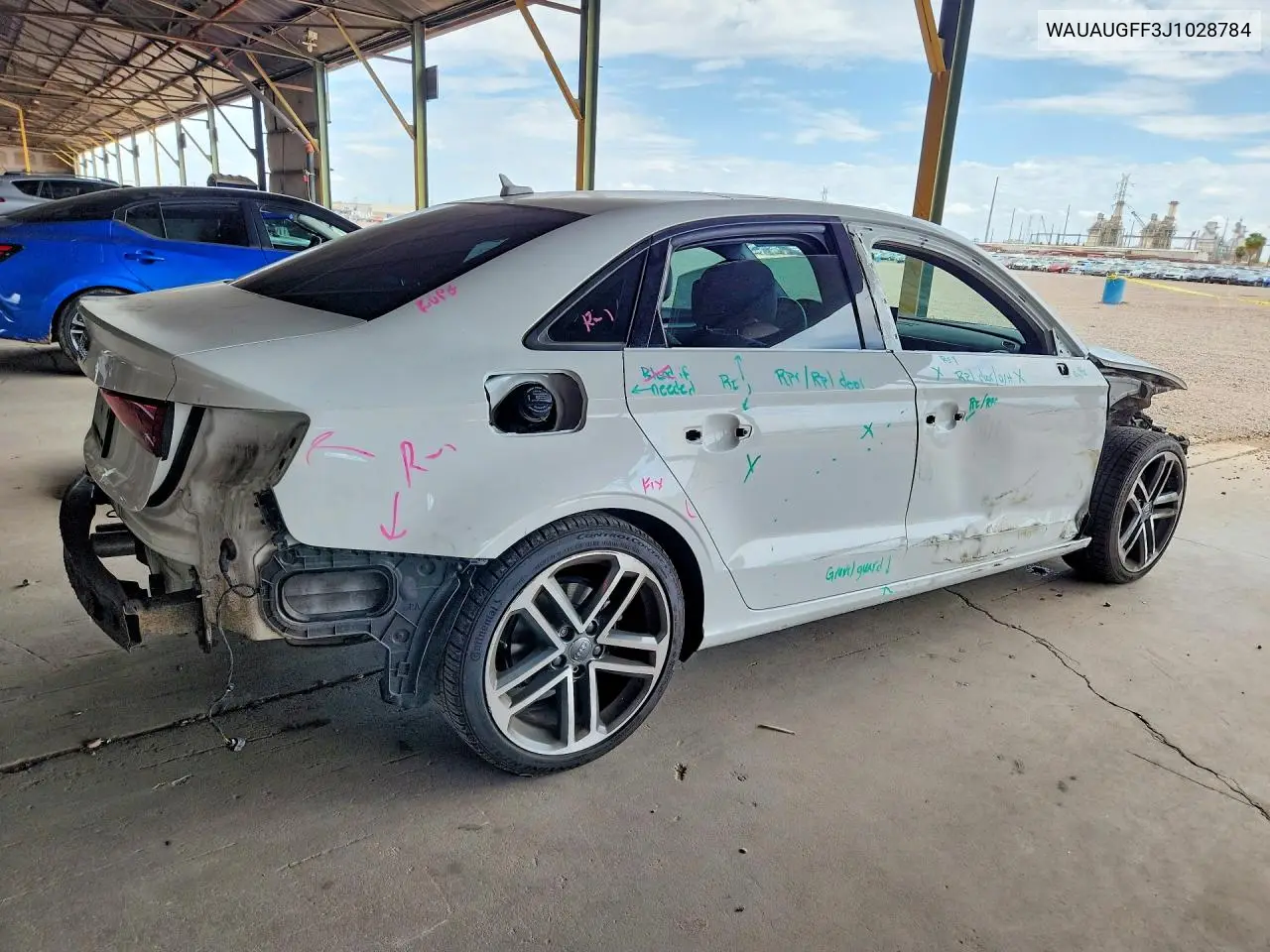 2018 Audi A3 Premium VIN: WAUAUGFF3J1028784 Lot: 61057726