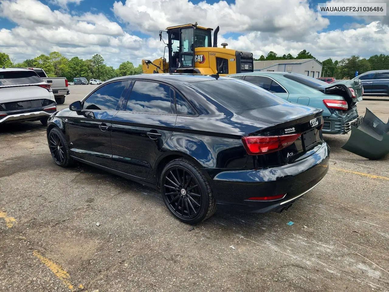 2018 Audi A3 Premium VIN: WAUAUGFF2J1036486 Lot: 61881896