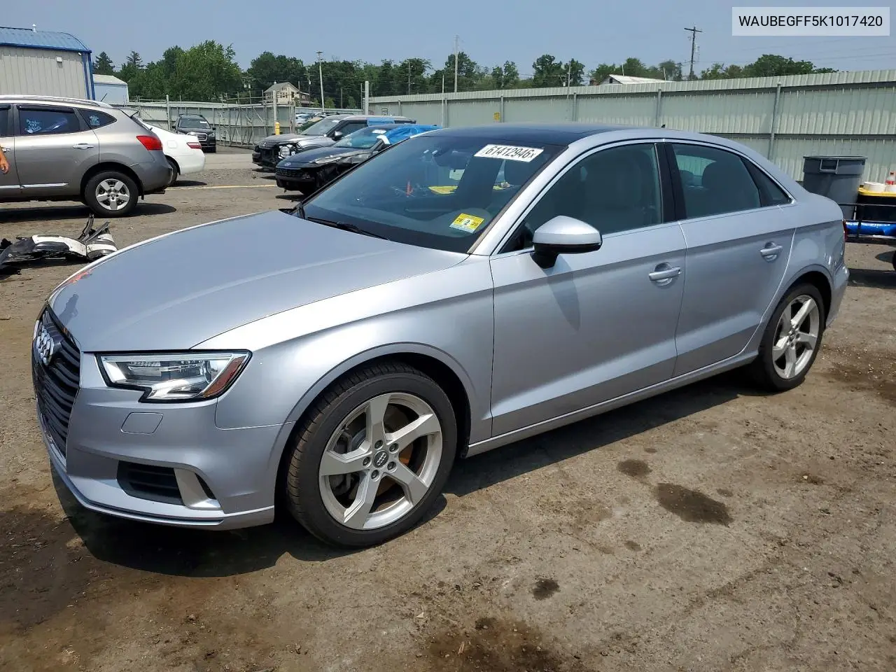 2019 Audi A3 Premium VIN: WAUBEGFF5K1017420 Lot: 61412946
